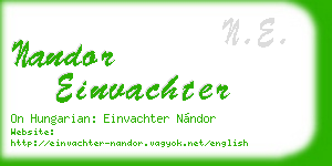 nandor einvachter business card